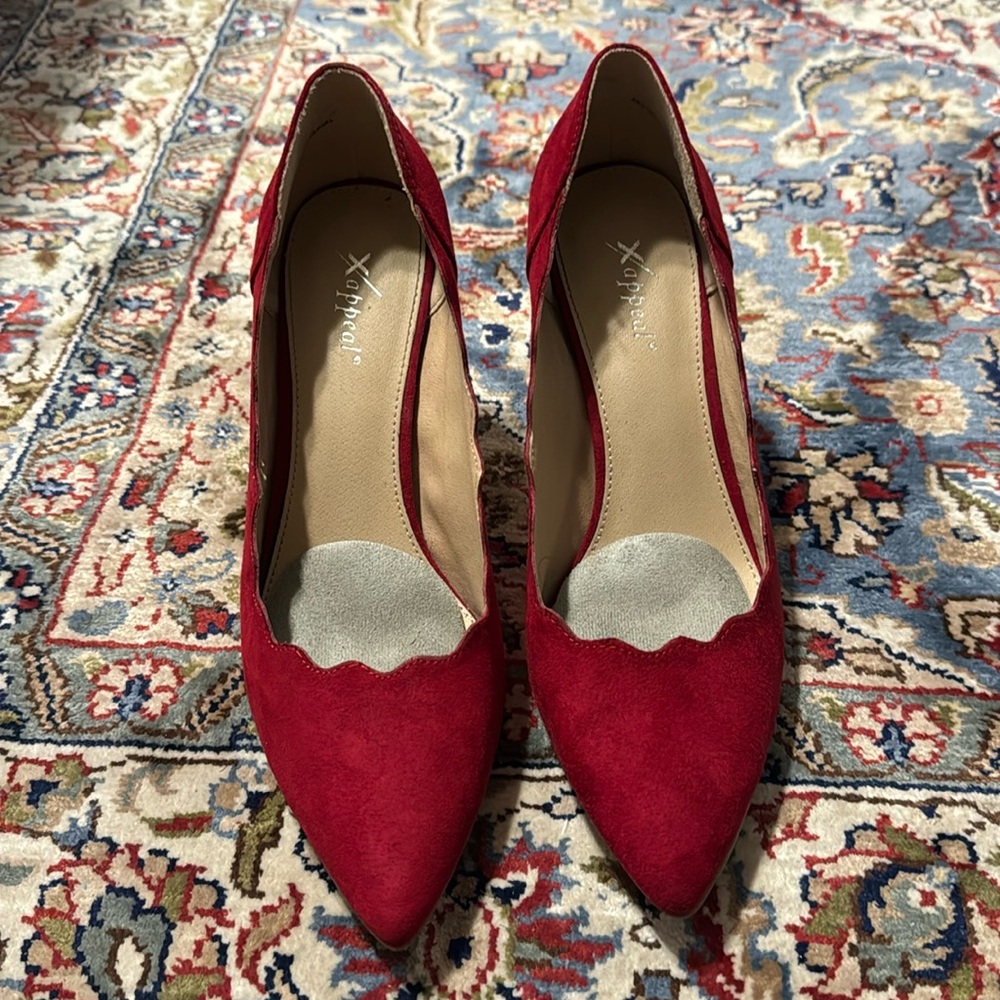 Red Pumps Comfortable Height